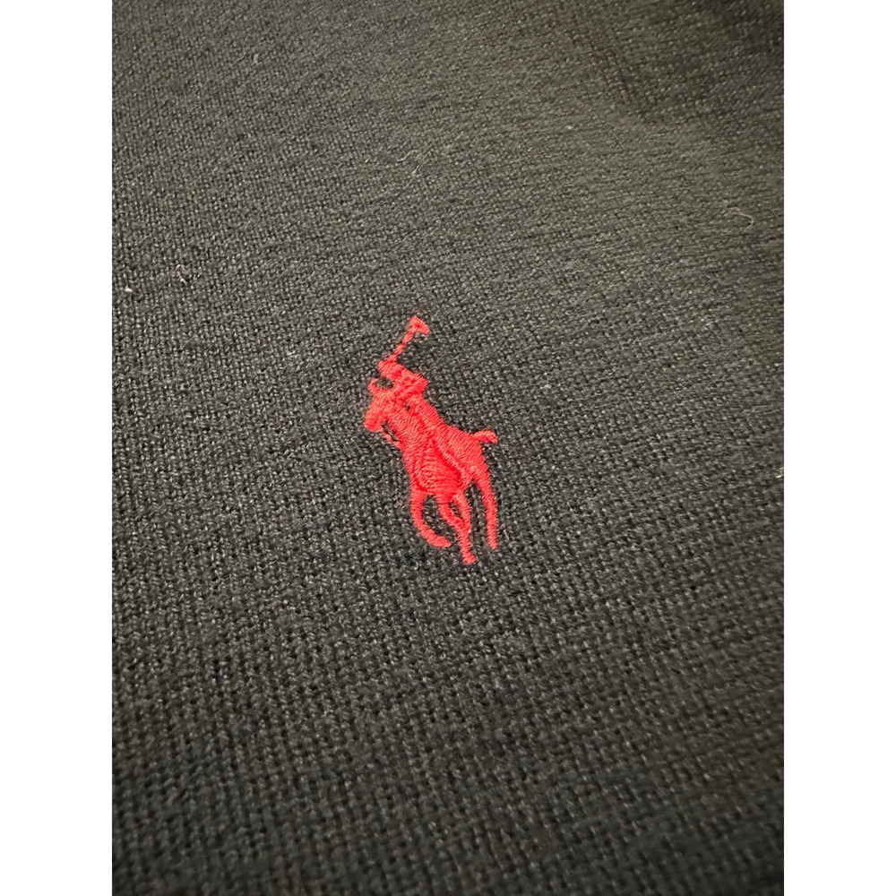 Polo Ralph Lauren Mens XXL Black Pima Cotton V-Neck Sweater Vest Red Pony Logo - Picture 3 of 7